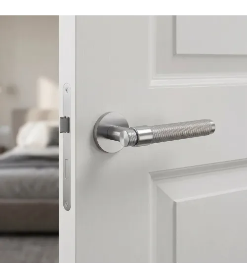 Manilla de puerta Cromo satinado Line GHOST Redonda - manilla de diseño