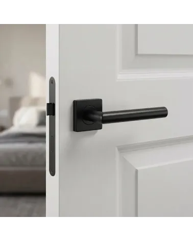 Tirador de Puerta Negro Sobrio e Intemporal - Modelo KVADRAT 1701