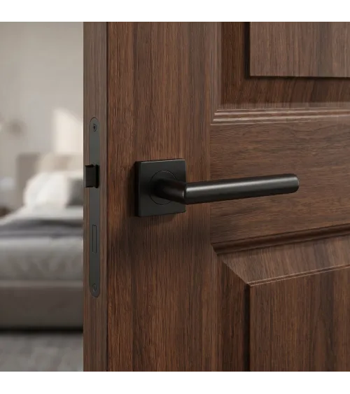 Tirador de puerta sobre placa cuadrada KVADRAT 1701