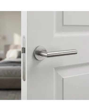 Tirador de Puerta Color Inox con brillo metálico - Modelo OVAL 1701