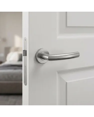 Maneta de Puerta Color Inox, Sencilla y Robusta - Modelo OVAL 1706