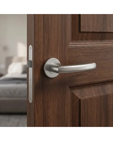 Maneta de Puerta Color Inox, Sencilla y Robusta - Modelo OVAL 1706