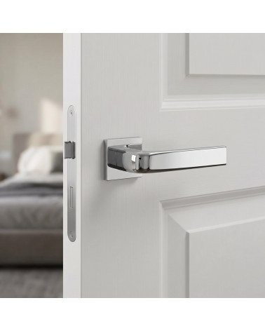 Manilla de Puerta Cromo Pulido Brillante y Refinada - Modelo JENA