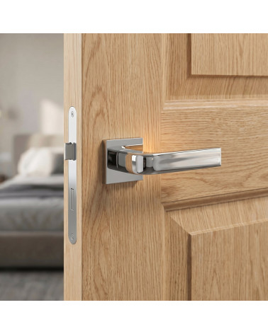 Manilla de Puerta Cromo Pulido Brillante y Refinada - Modelo JENA