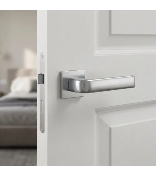 Tirador de puerta cromo satinado JENA manilla de diseño