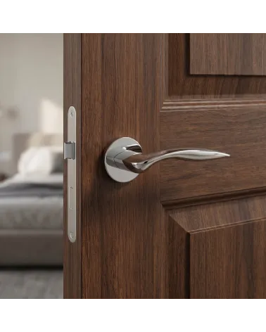 Manilla de Puerta Cromo Pulido Refinada y Sofisticada - Modelo ROBINE