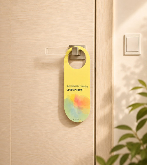 Colgador de puerta reversible Positivo & Zona sin preocupaciones