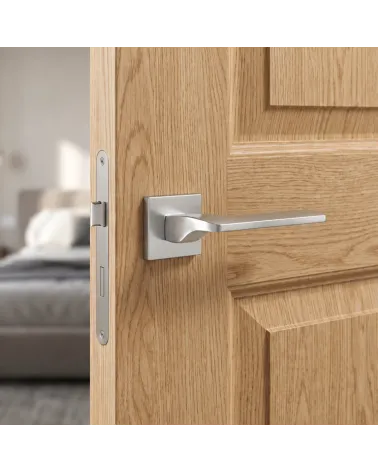 Manilla de Puerta Cromo Satinado Brillante e Intemporal - Modelo SEMPRE