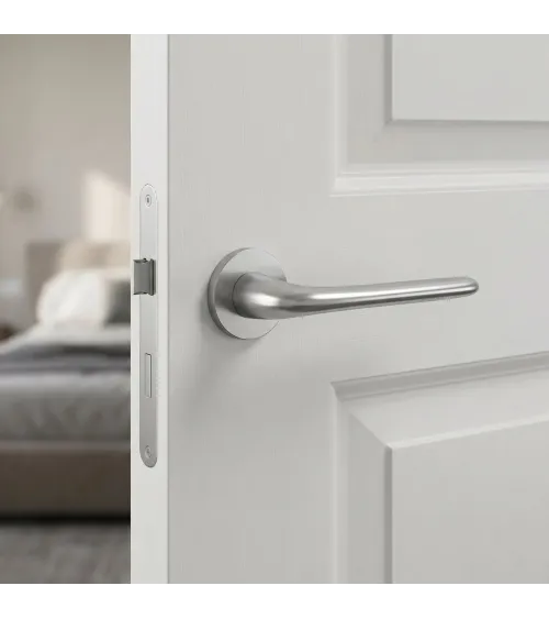 Tirador de puerta Cromo satinado AZALIA manilla de diseño
