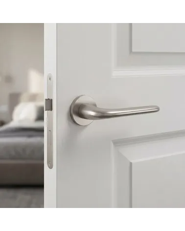 Manija de Puerta Níquel Satinado Chic de encanto sutil - Modelo AZALIA