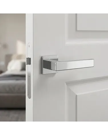 Manilla de Puerta Cromo Pulido Metálica y Sofisticada - Modelo PINA