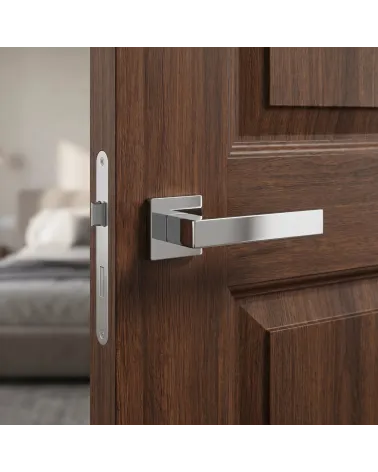 Manilla de Puerta Cromo Pulido Metálica y Sofisticada - Modelo PINA