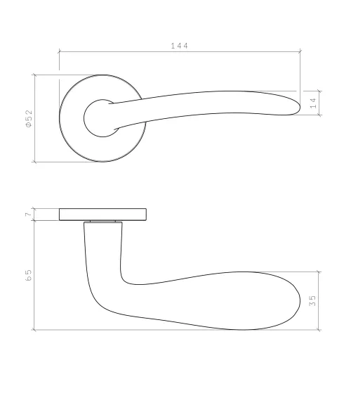 Maneral de puerta dorado pulido AMBROSIA diseño