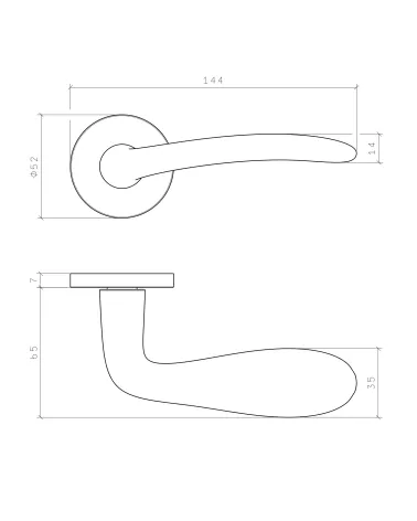 Maneral de puerta AMBROSIA con dimensiones