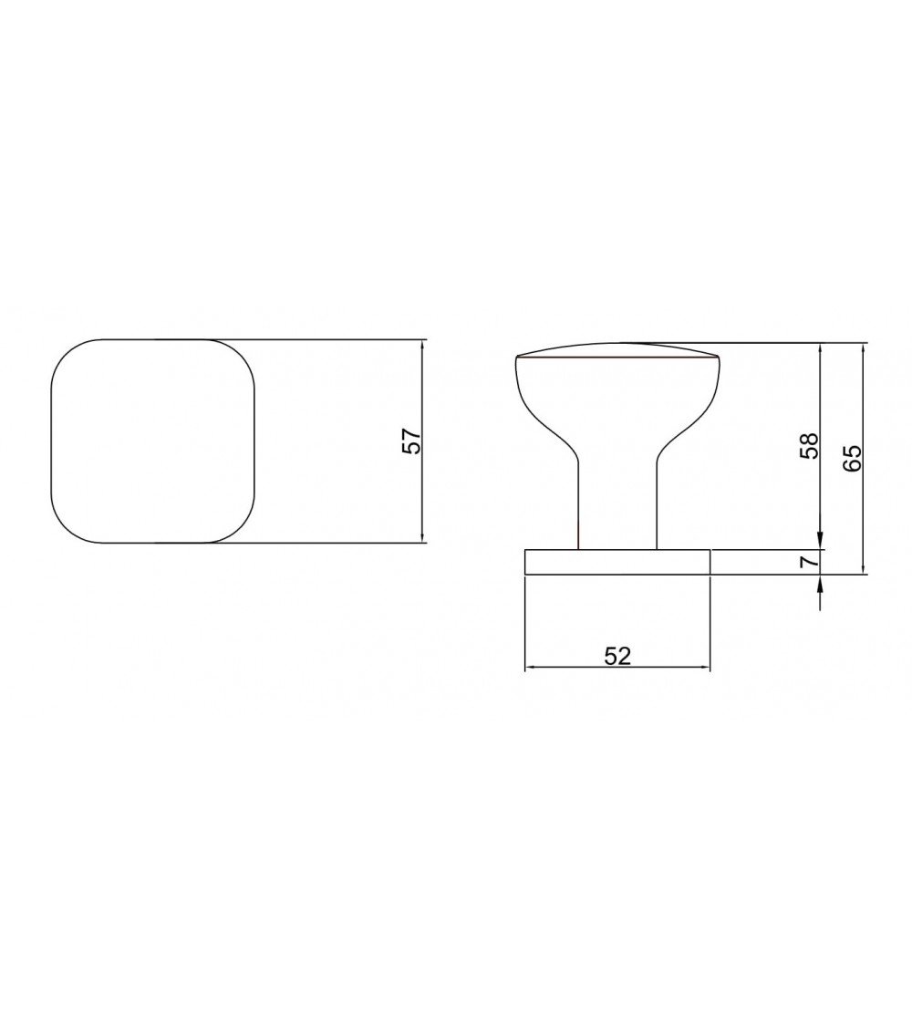 Pomo de puerta negro KIAMA cuadrado - tirador de diseño