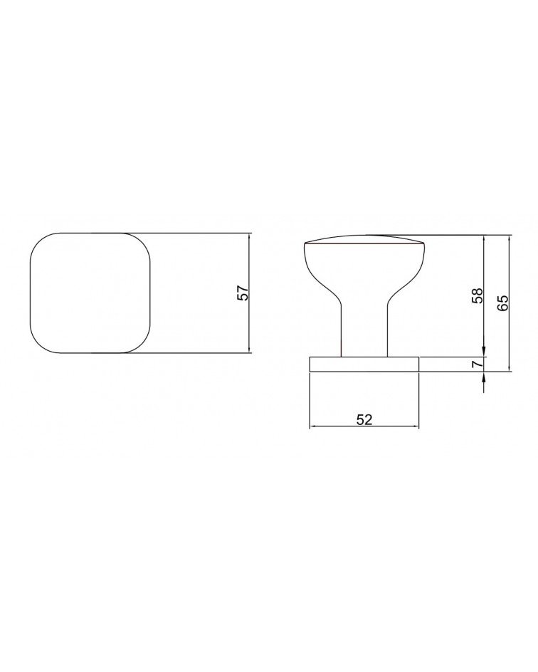 Pomo de puerta negro KIAMA cuadrado - tirador de diseño