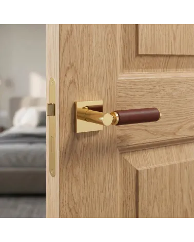 Tirador de Puerta en Cuero de Estilo Contemporáneo | Diseño Depurado y Moderno