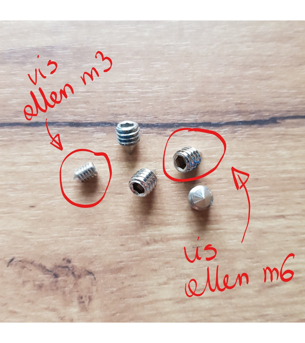 Pequeño tornillo allen de cabeza cónica (tornillo prisionero) para manecilla de puerta - manecilla de diseño