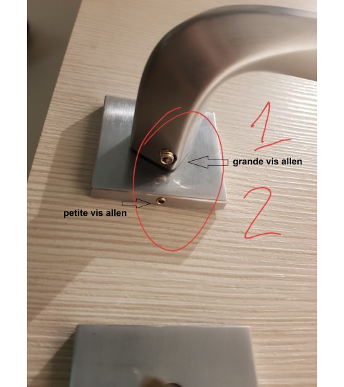 Pequeño tornillo allen de cabeza cónica (tornillo prisionero) para manecilla de puerta - manecilla de diseño
