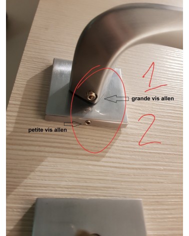 Pequeño tornillo allen de cabeza cónica (tornillo prisionero) para manilla de puerta - manilla de diseño