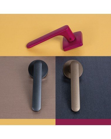 Tirador de puerta de color marrón, placa cuadrada - Colombo Design Mood - tirador de diseño