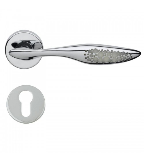 Manilla de puerta brillante Morfeo R con llave I - herrajes de diseño