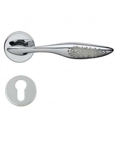 Manilla de puerta brillante Morfeo R con llave I - herrajes de diseño