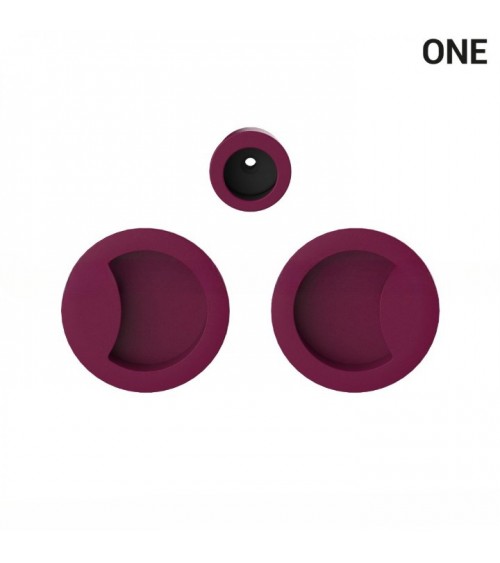 Tirador de cuenco simple de color violeta, para puertas correderas, placa redonda - Colombo Design Mood One - tirador de diseño