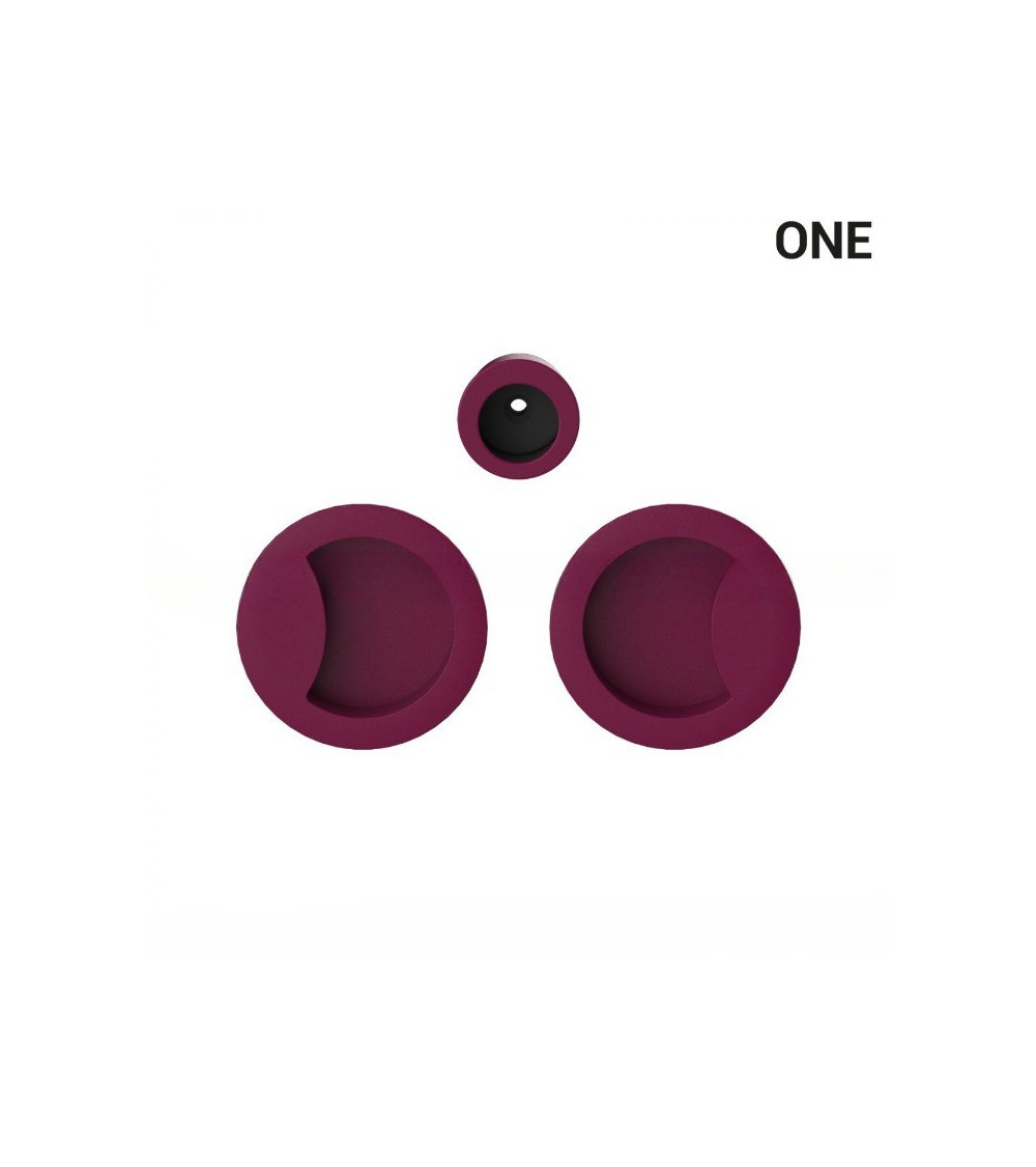 Tirador de cuenco simple de color violeta, para puertas correderas, placa redonda - Colombo Design Mood One - tirador de diseño