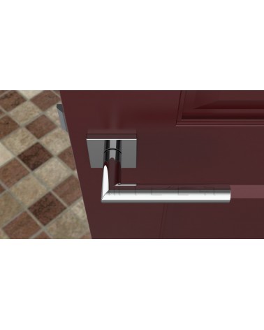 Tirador de puerta cromada pulida ARABIS tirador de diseño vista superior montada en una puerta