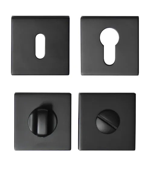 Manilla de puerta Écir de zamak con acabado negro