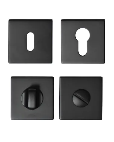 Manilla de puerta Écir de zamak con acabado negro