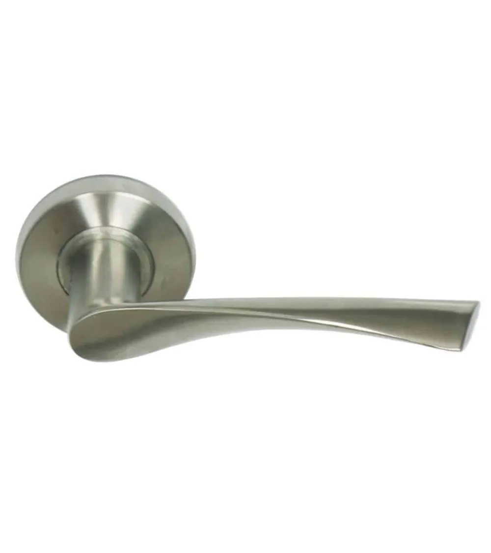 Manilla de puerta St Macaire en acero inoxidable cepillado mate — Acero inoxidable
