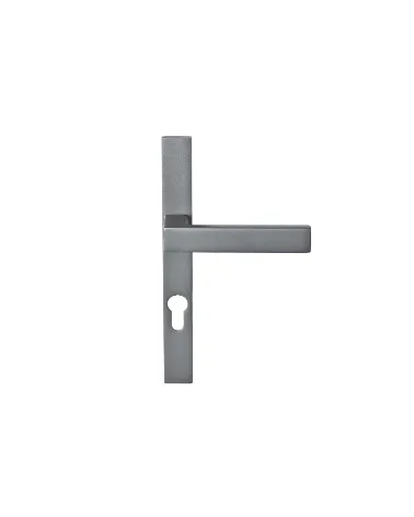 Manilla perfil estrecho alu/PVC aspecto acero inoxidable con placa 26 mm | MILLAMANILLAS