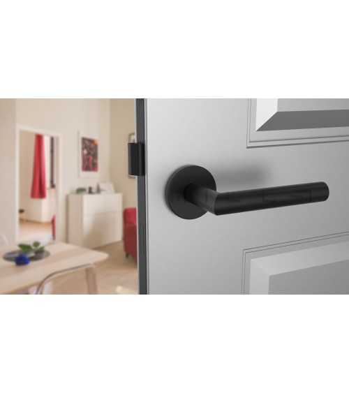 Manivela de puerta color negro ARABIS redonda herraje de diseño