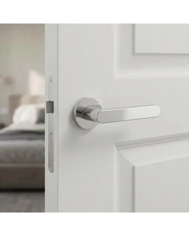 Manilla de Puerta Cromado Brillante Deslumbrante - Modelo ALORA