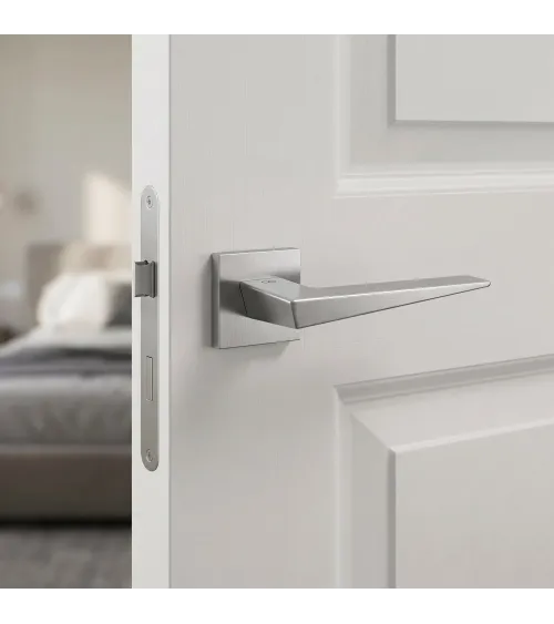 Manija de puerta cromo cepillado VEGA - diseño