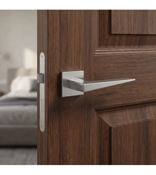 Manija de puerta cromo cepillado VEGA - diseño