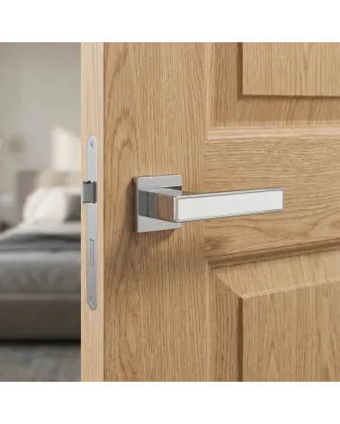 Manilla de Puerta en Cromo Pulido Deslumbrante y Elegante - Modelo TOTAL