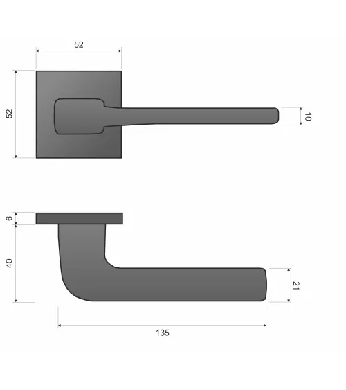 Manija de puerta cromo cepillado VEGA - diseño