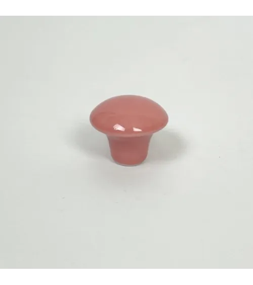 Pomo para mueble de porcelana esmaltada brillante en coral, tamaño S – Anne Black