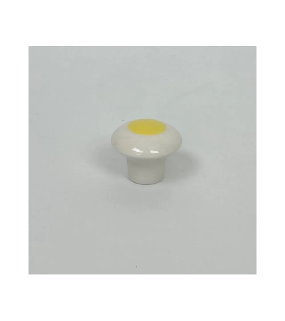 Pomo para mueble de porcelana Punto amarillo sol, tamaño S – Anne Black