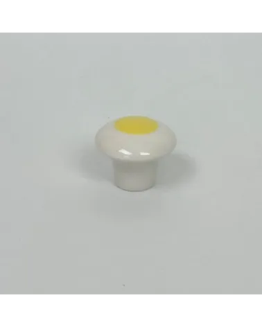 Pomo para mueble de porcelana Punto amarillo sol, tamaño S – Anne Black