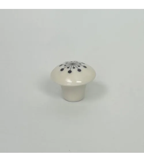 Colgador de pared de porcelana Flor negro, tamaño S – Anne Black