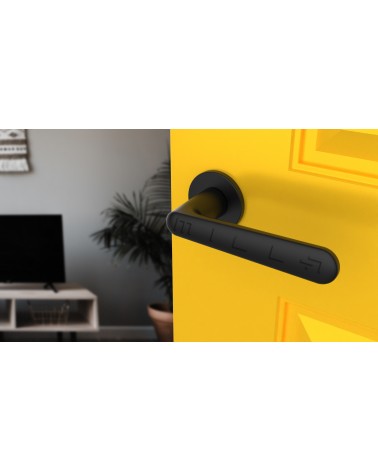 Palanca de puerta Clásica ARIA palanca de diseño vista superior inclinada montada en una puerta