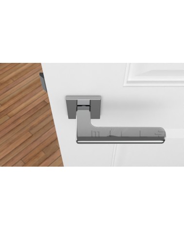 Palanca de puerta estilo moderno YUKA palanca decorativa vista superior montada en una puerta