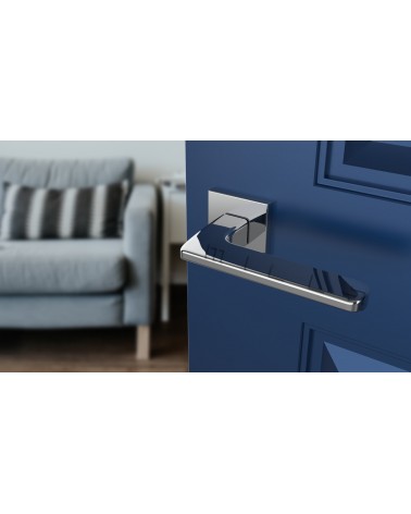Palanca de puerta estilo moderno YUKA palanca decorativa vista superior inclinada montada en una puerta
