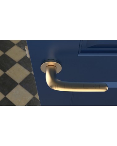 Manilla Moderna AZALIA manilla de diseño vista superior montada en una puerta