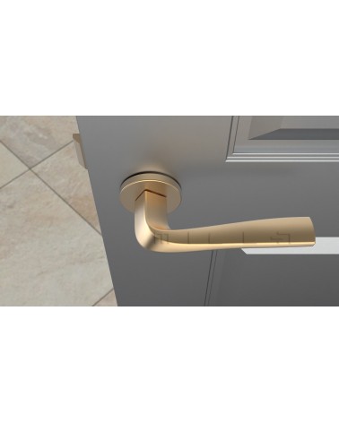 Tirador de puerta moderna DALIA tirador de diseño vista superior montada en una puerta