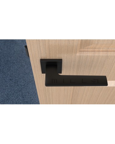 Manilla moderna LUNARIA manilla de diseño vista superior montada en una puerta